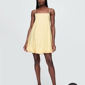 Gap Linen Blend Bubble Mini Dress Yellow Size L